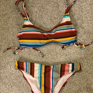 Striped Swim Suit Set
